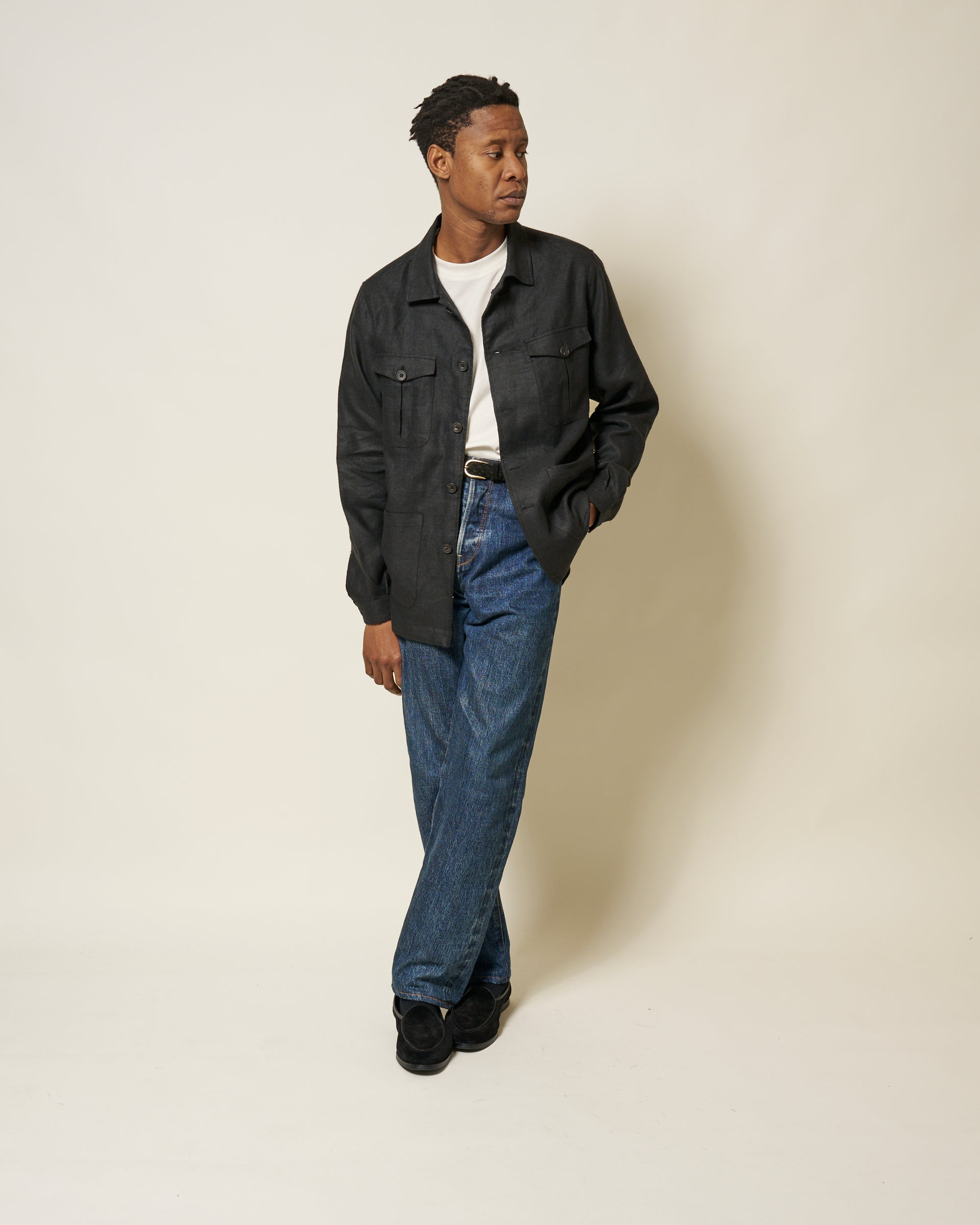 Overshirt - Black Linen