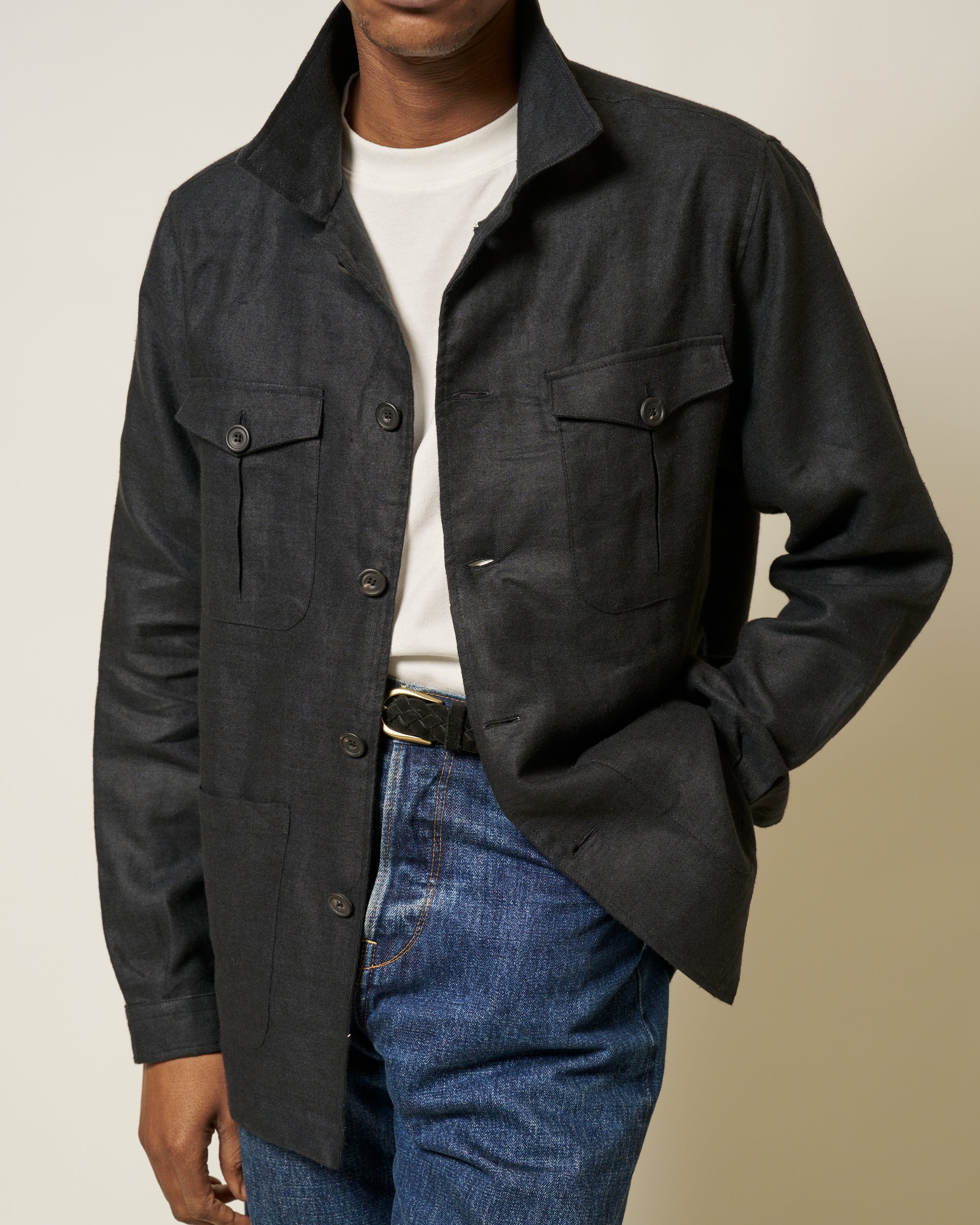 Overshirt - Black Linen