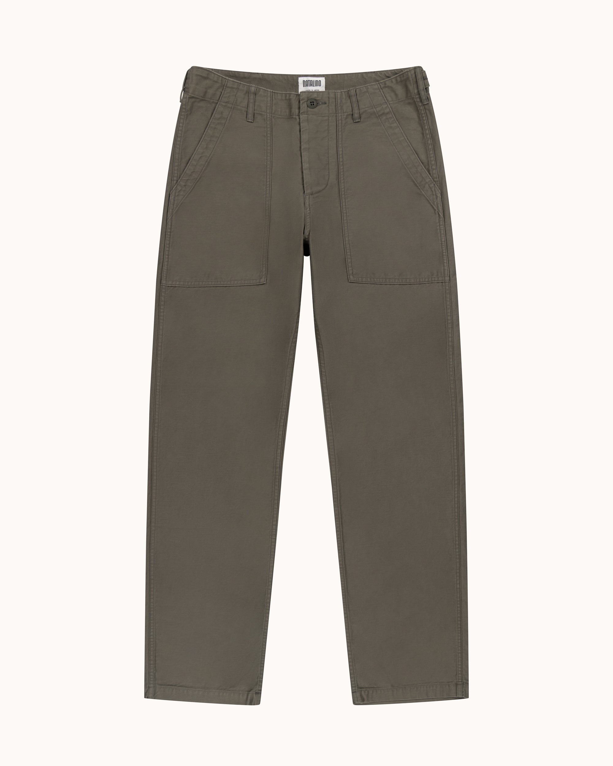 High Rise Japanese Fatigue Pant - Slate Olive Cotton