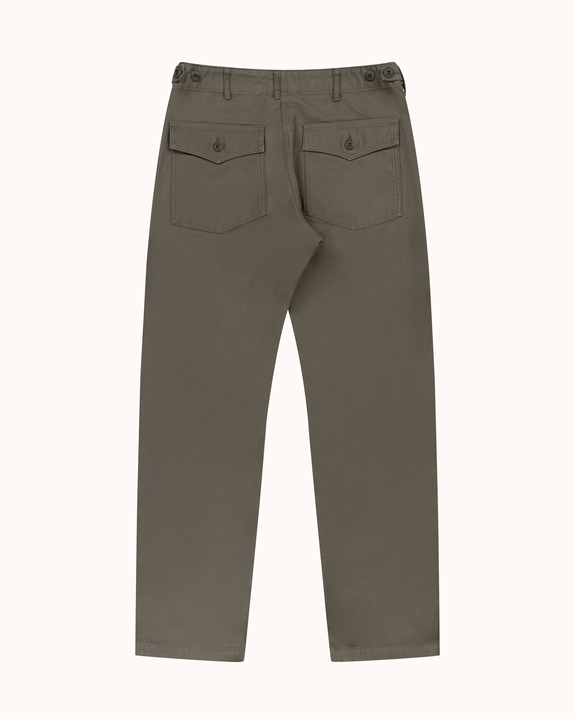 High Rise Japanese Fatigue Pant - Slate Olive Cotton