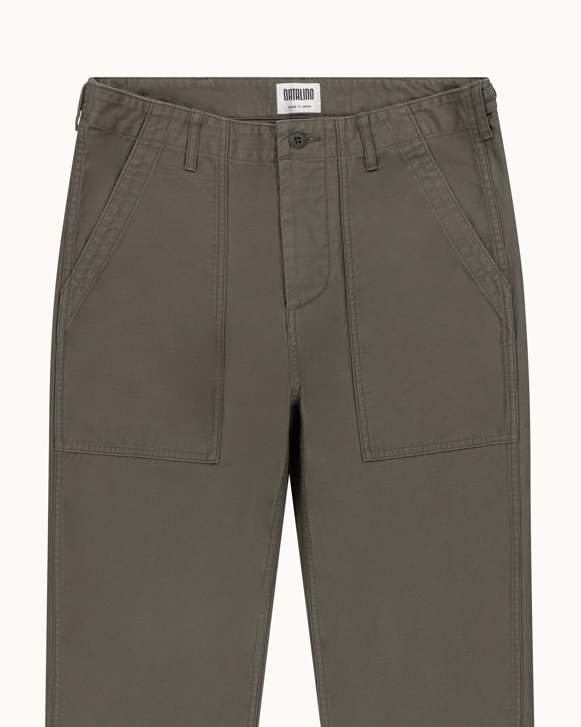 High Rise Japanese Fatigue Pant - Slate Olive Cotton