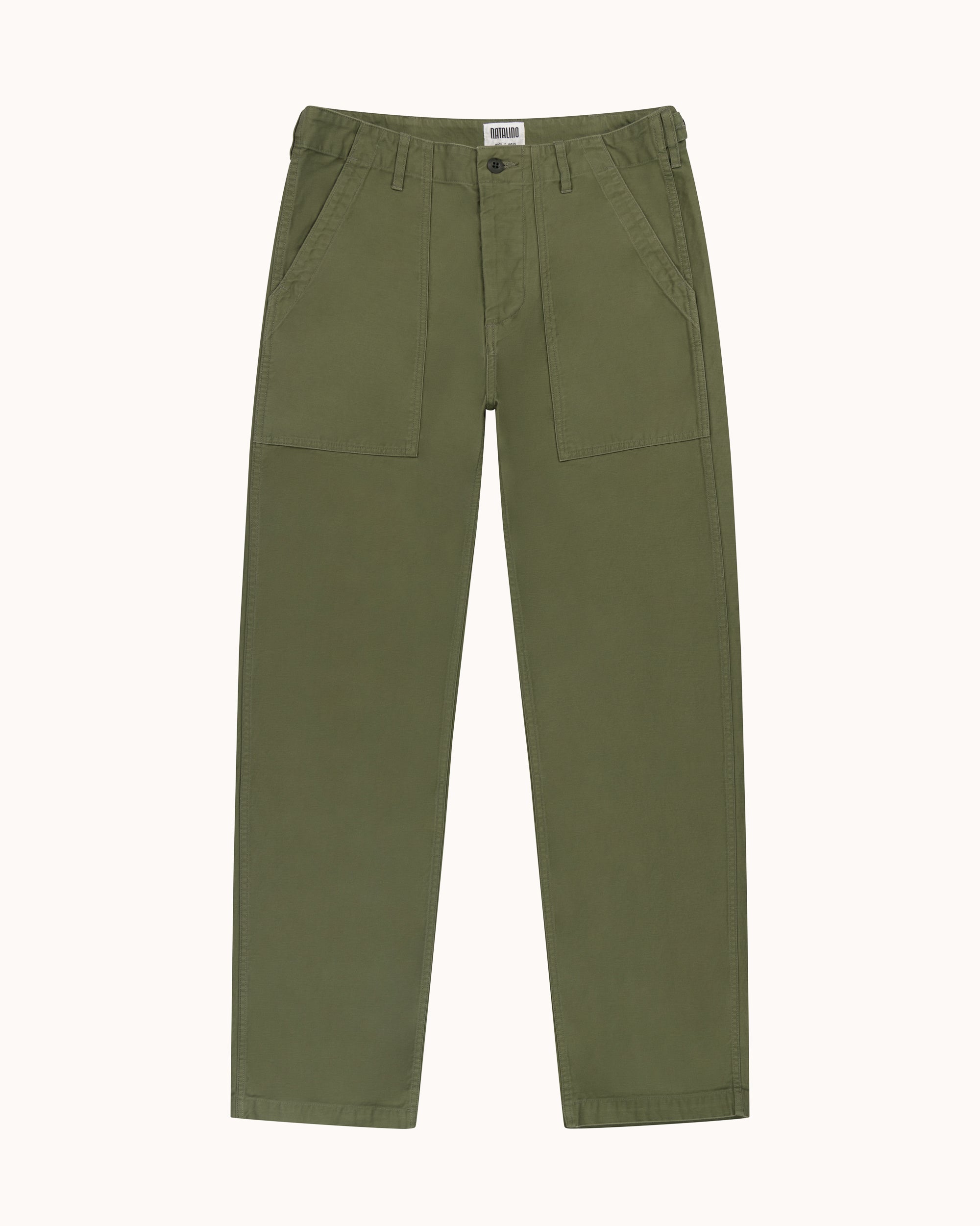 High Rise Japanese Fatigue Pant - Field Green Cotton