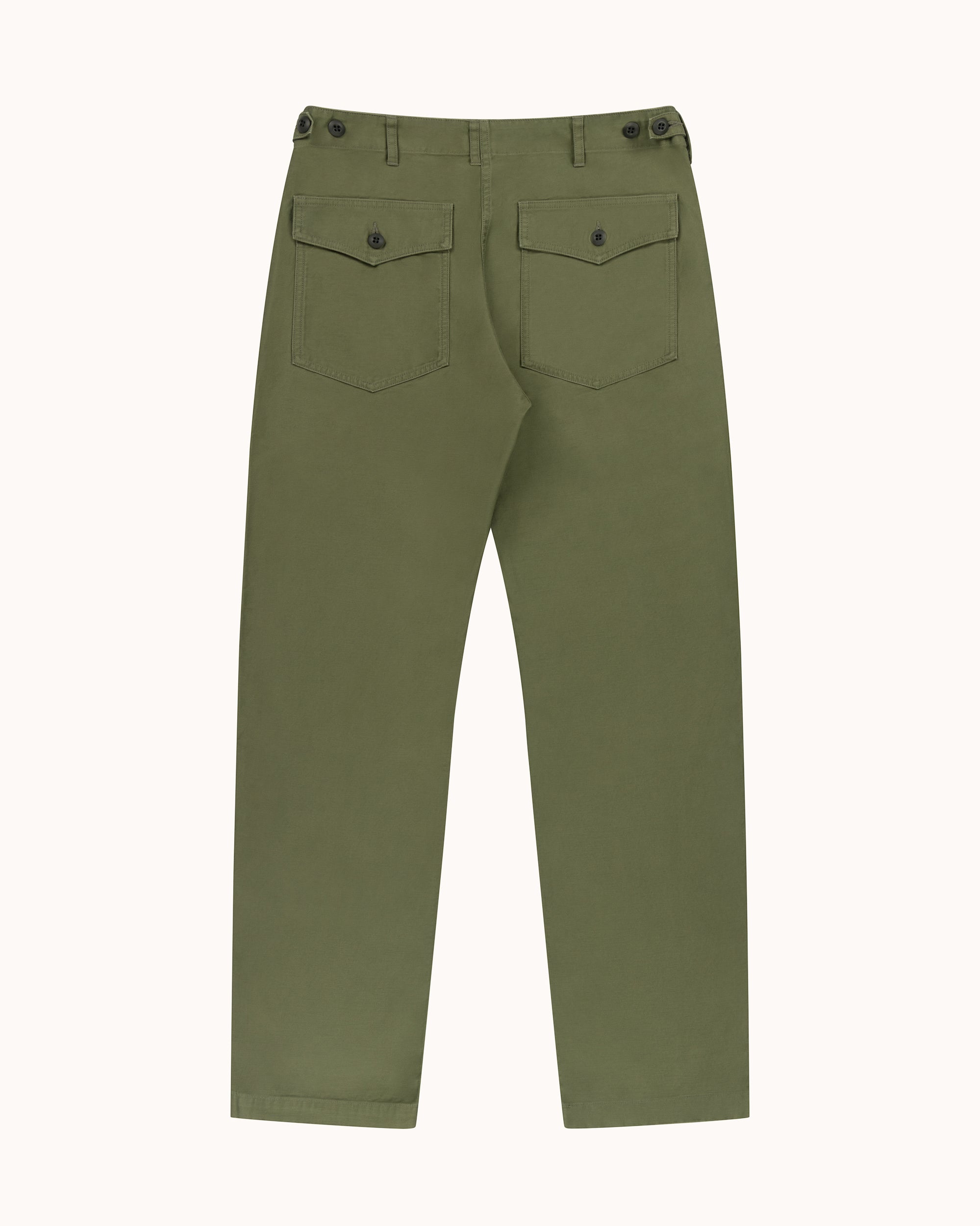 High Rise Japanese Fatigue Pant - Field Green Cotton