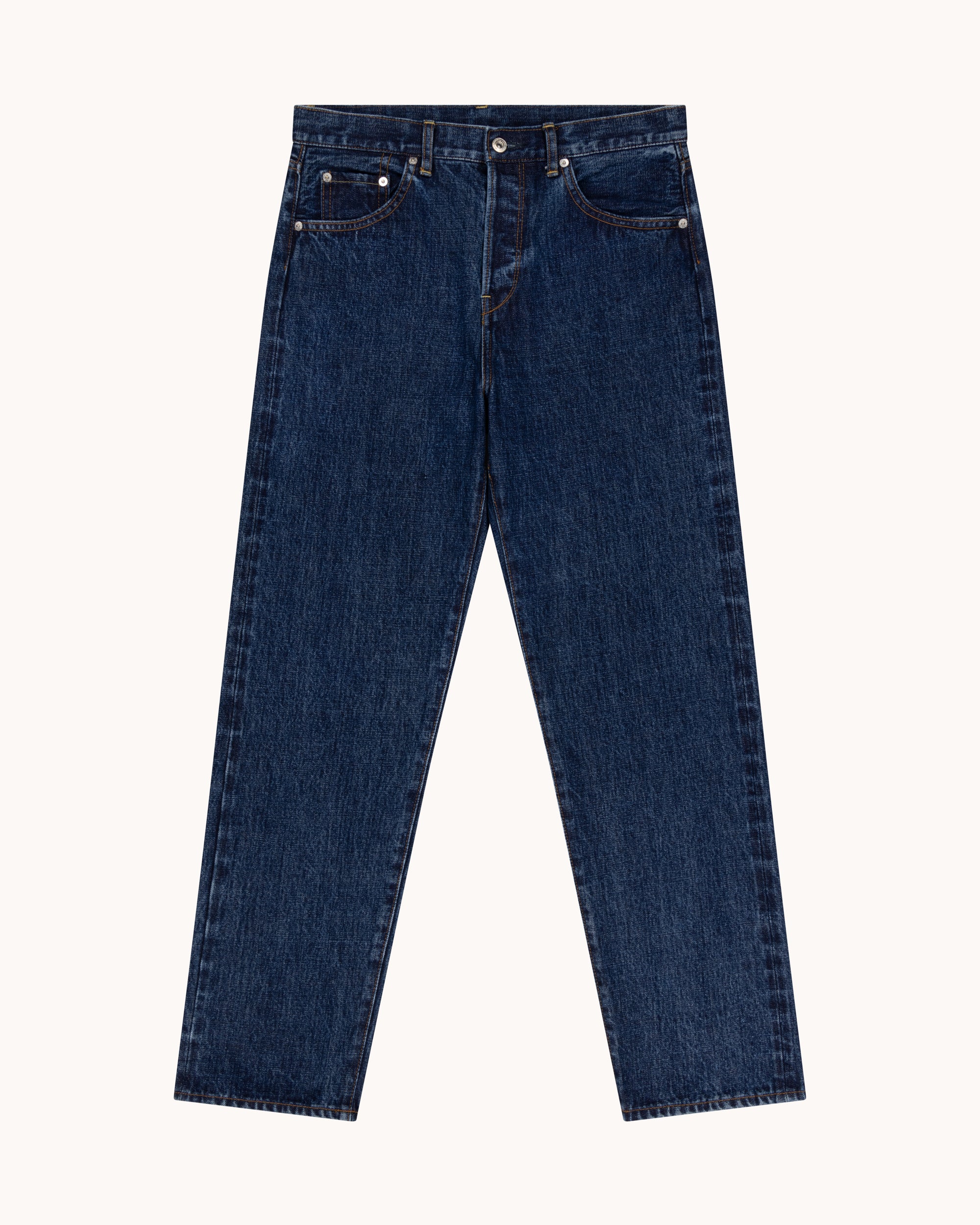 Straight Leg Japanese Selvedge Denim - Mid Blue Wash