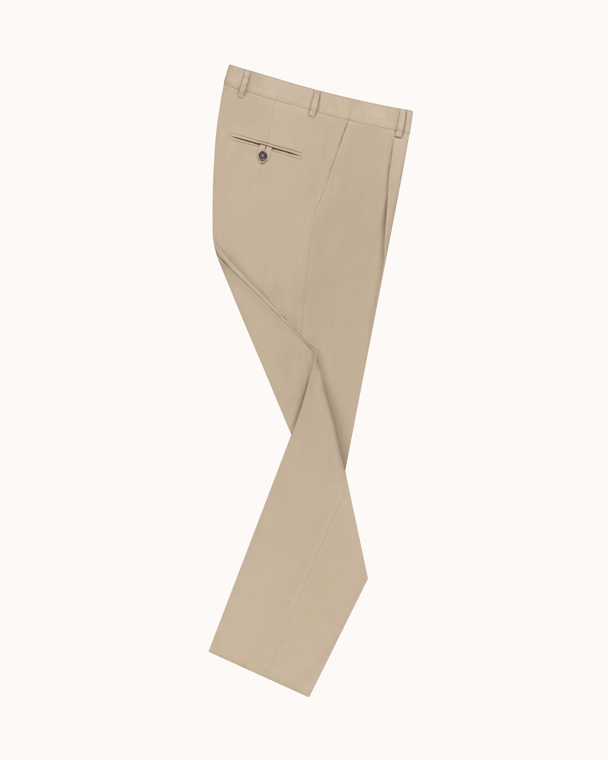 Relaxed Single Pleat Trouser - Stone Cotton Canvas