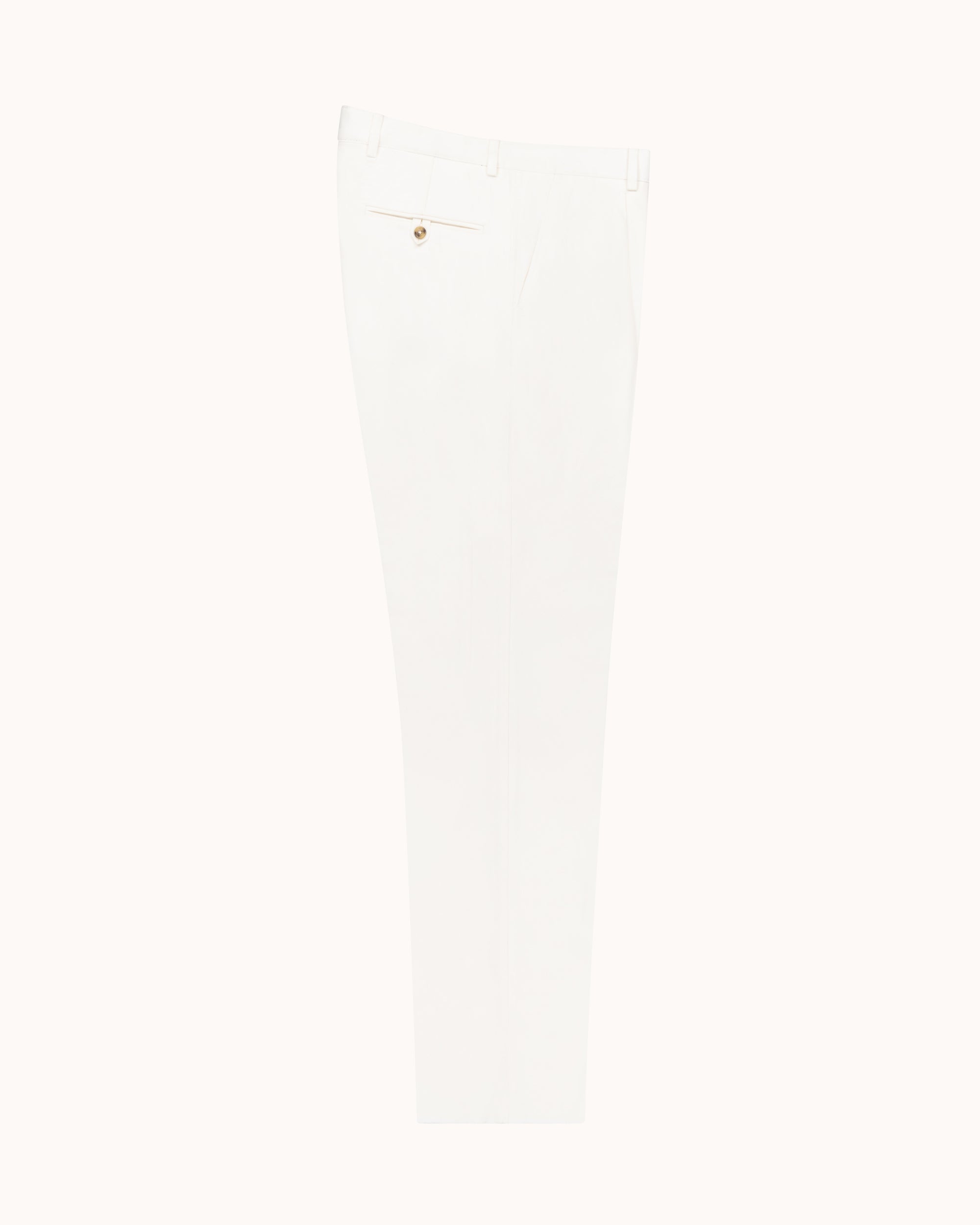 Relaxed Single Pleat Trouser - Off-White Cotton Canvas