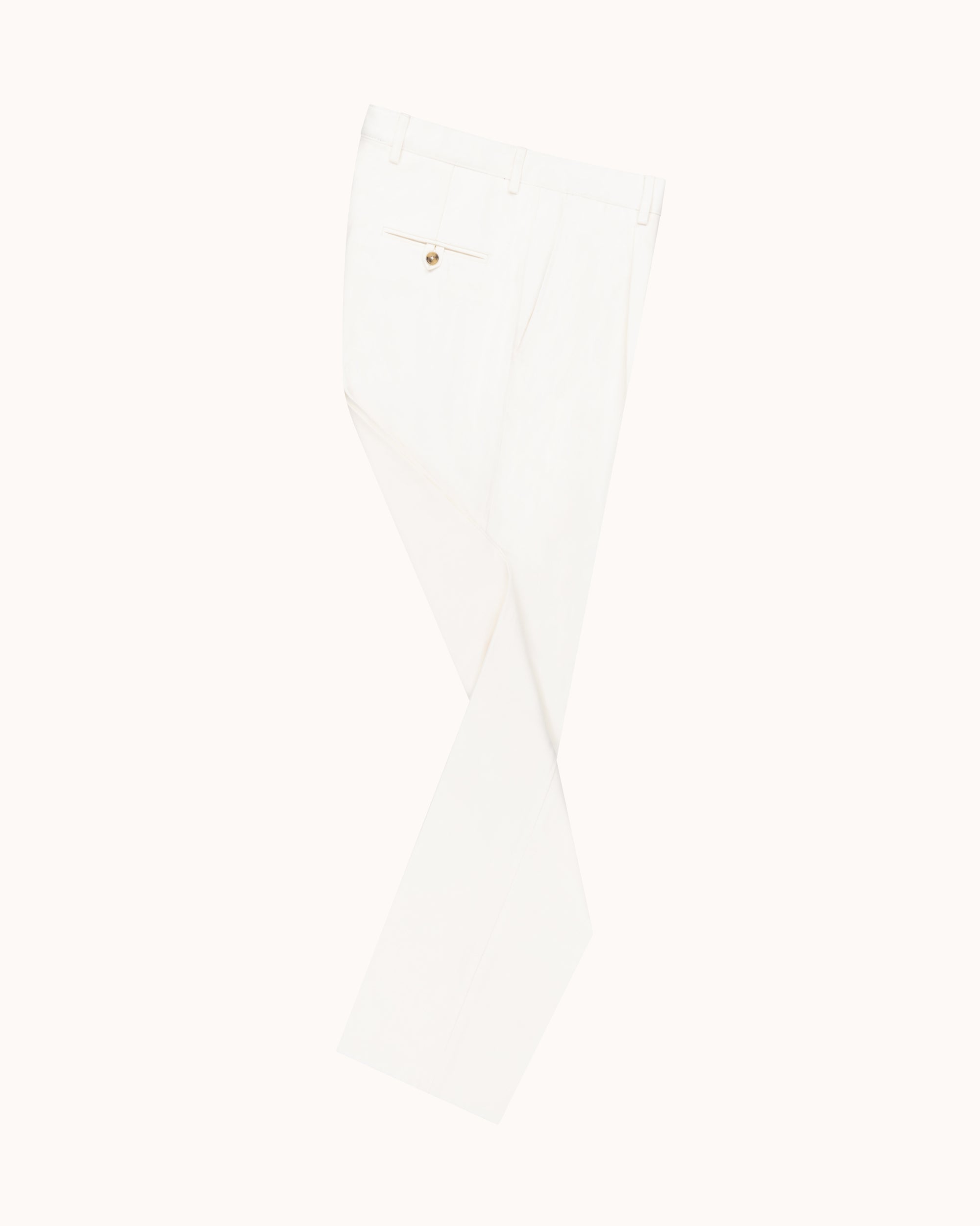 Relaxed Single Pleat Trouser - Off-White Cotton Canvas
