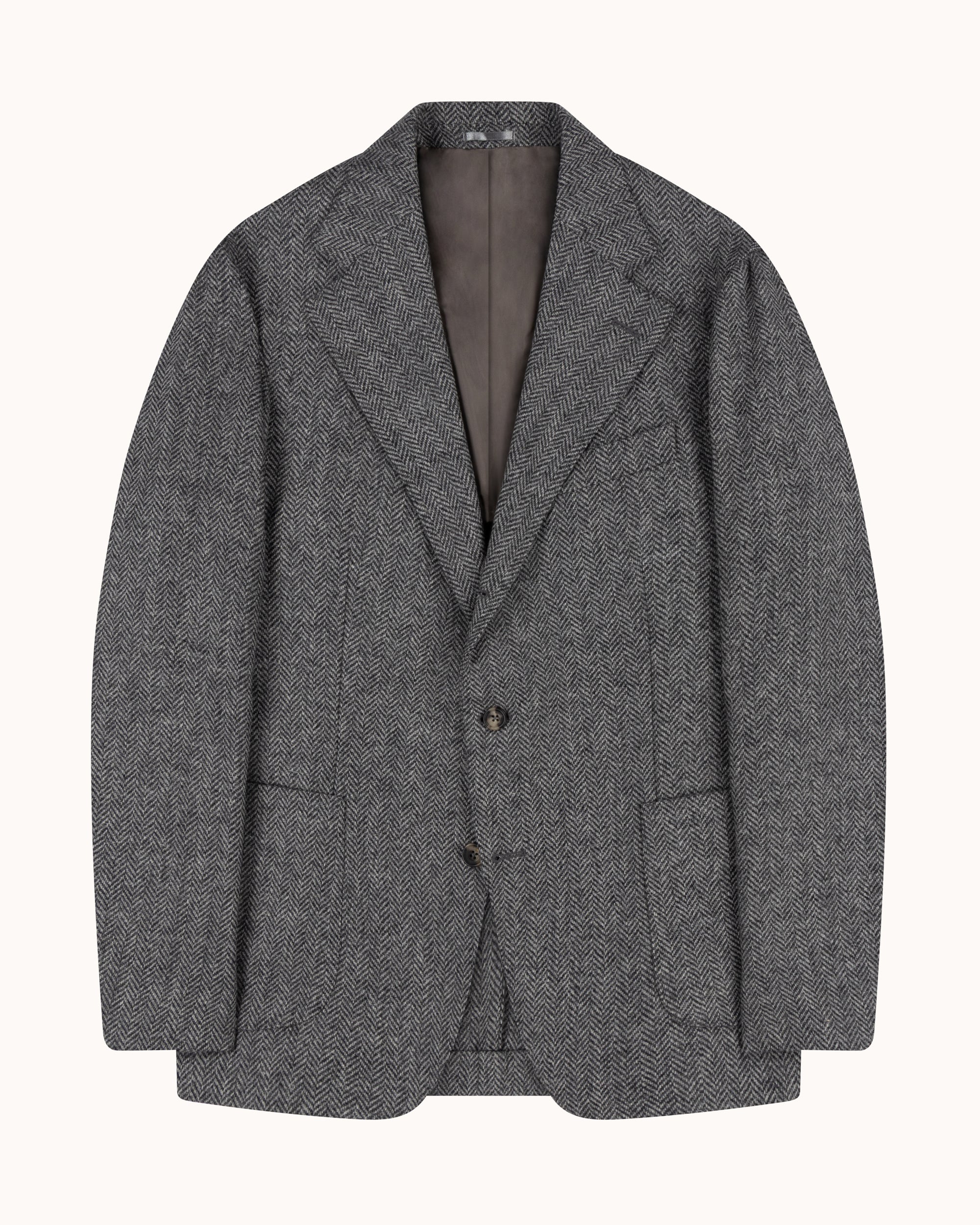 Sport Jacket - Grey Herringbone Wool
