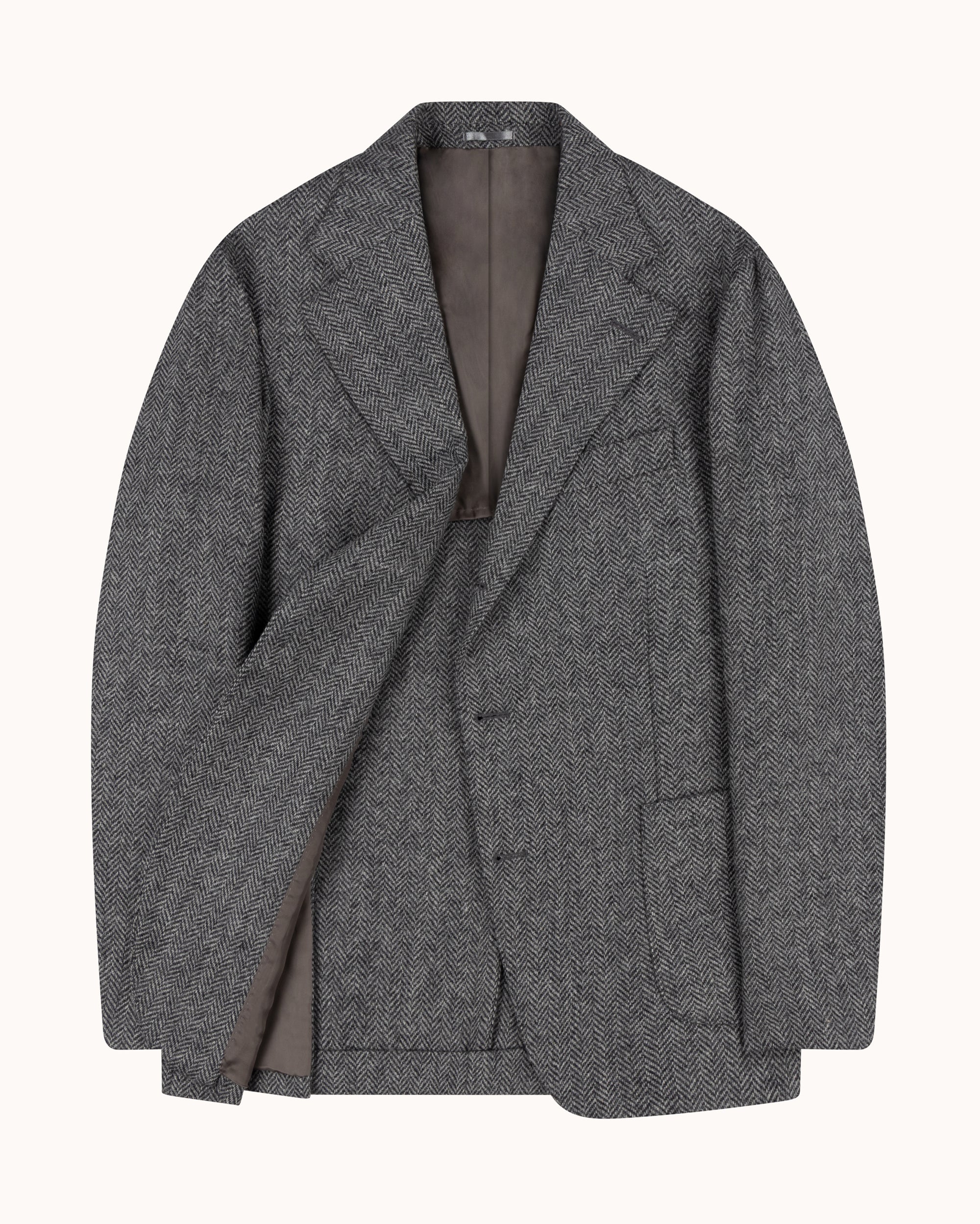 Sport Jacket - Grey Herringbone Wool