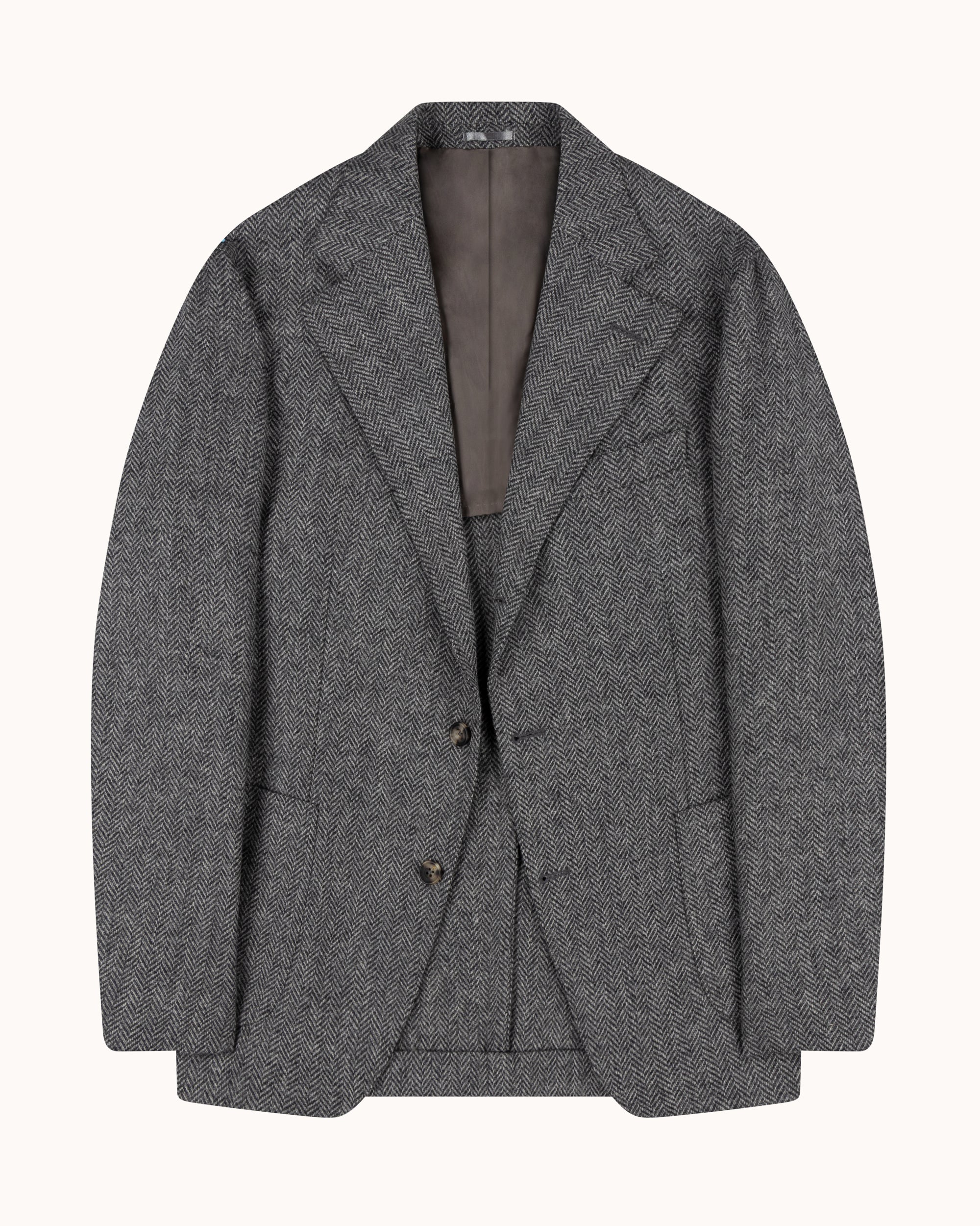 Sport Jacket - Grey Herringbone Wool