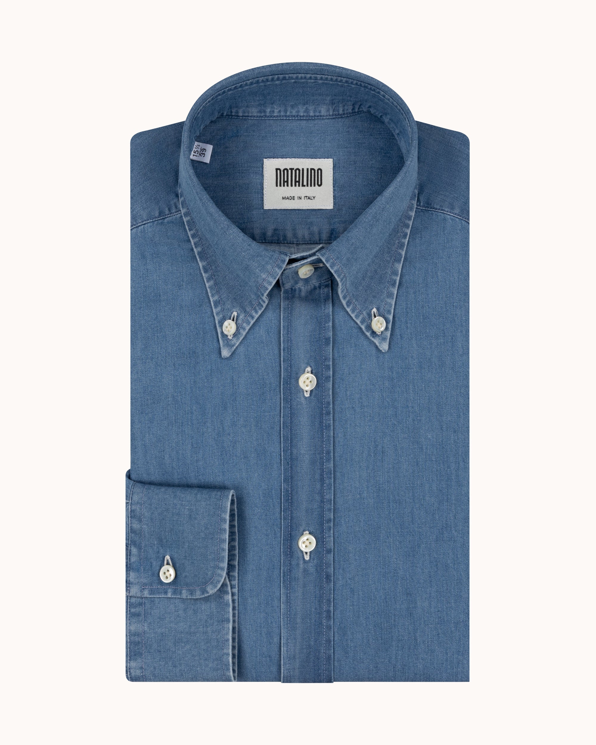 Button Down Collar Shirt - Wash Denim