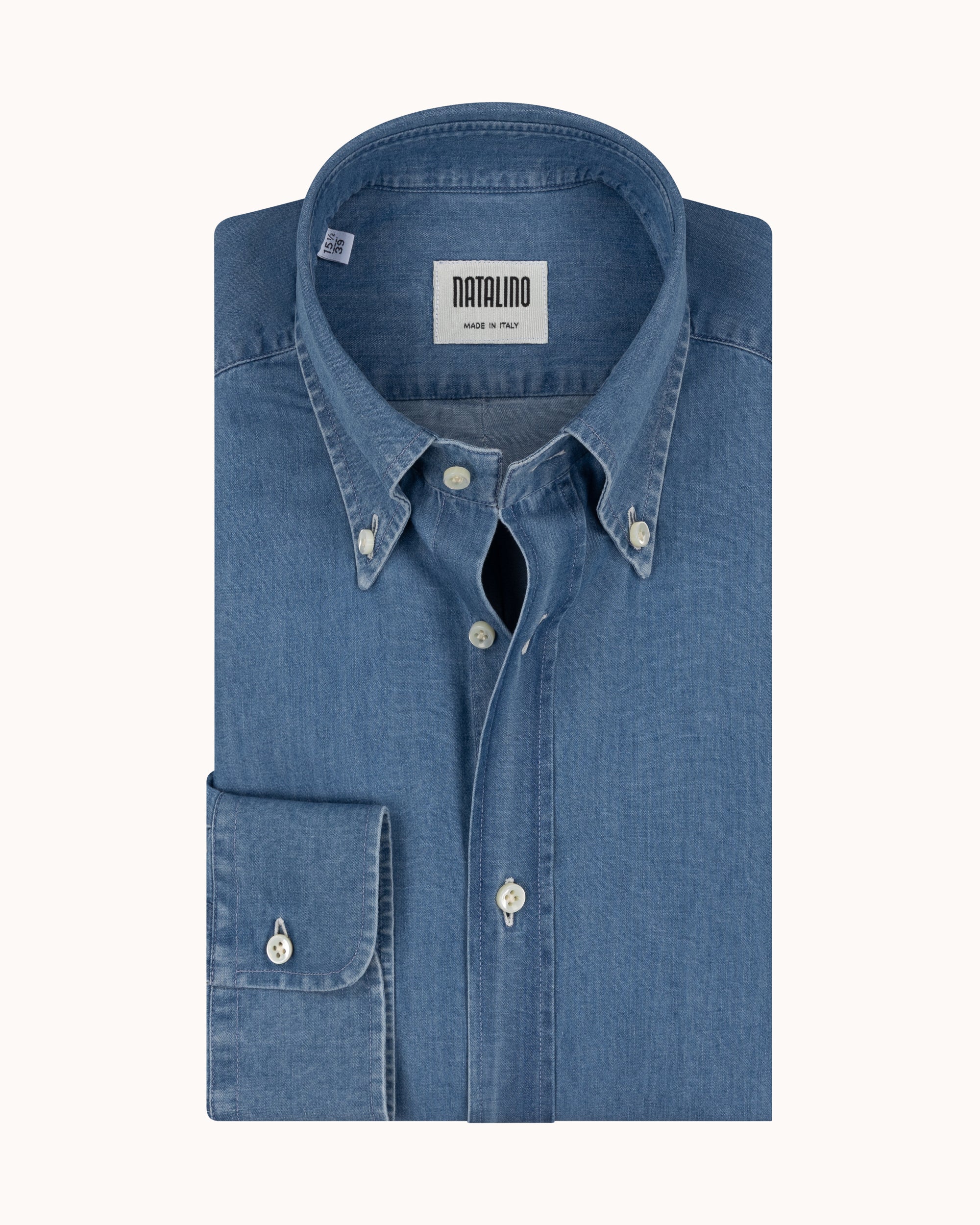Button Down Collar Shirt - Wash Denim