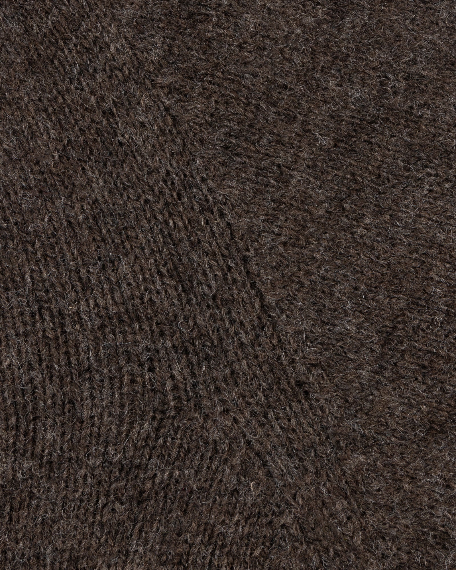 Shetland Wool Crew Neck Sweater - Brown