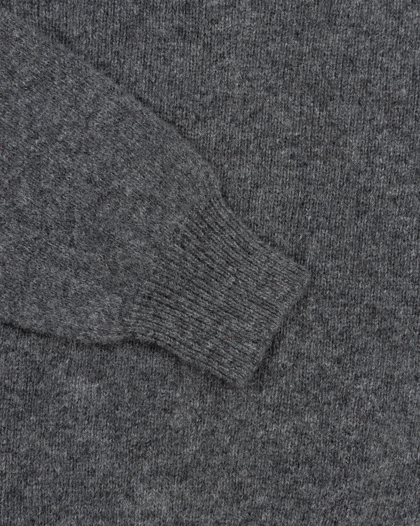 Shetland Wool Crew Neck Sweater - Charcoal