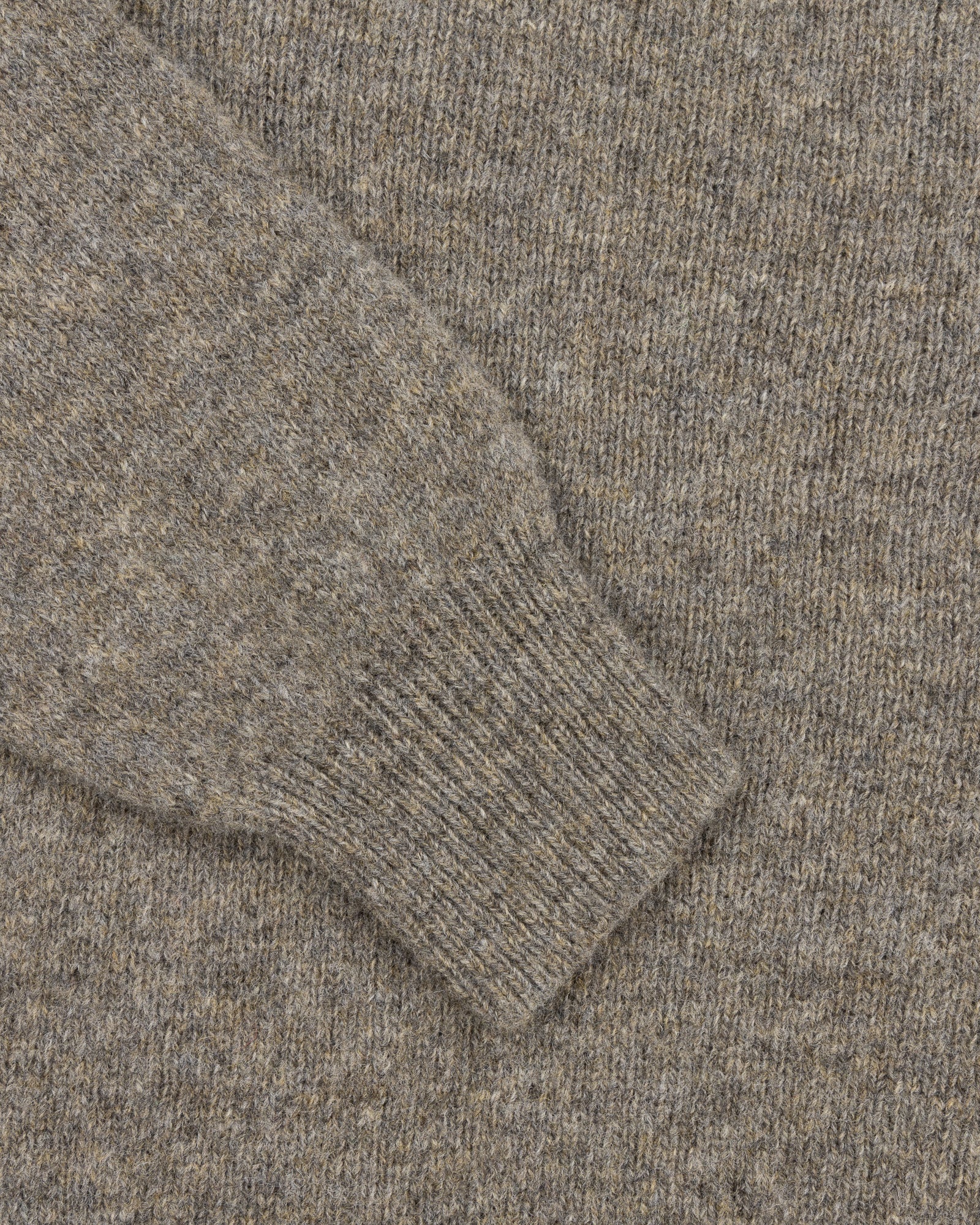 Shetland Wool Crew Neck Sweater - Oyster