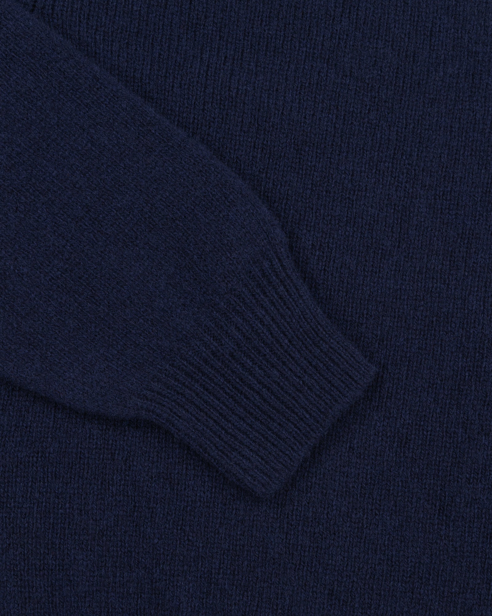 Shetland Wool Crew Neck Sweater - Navy