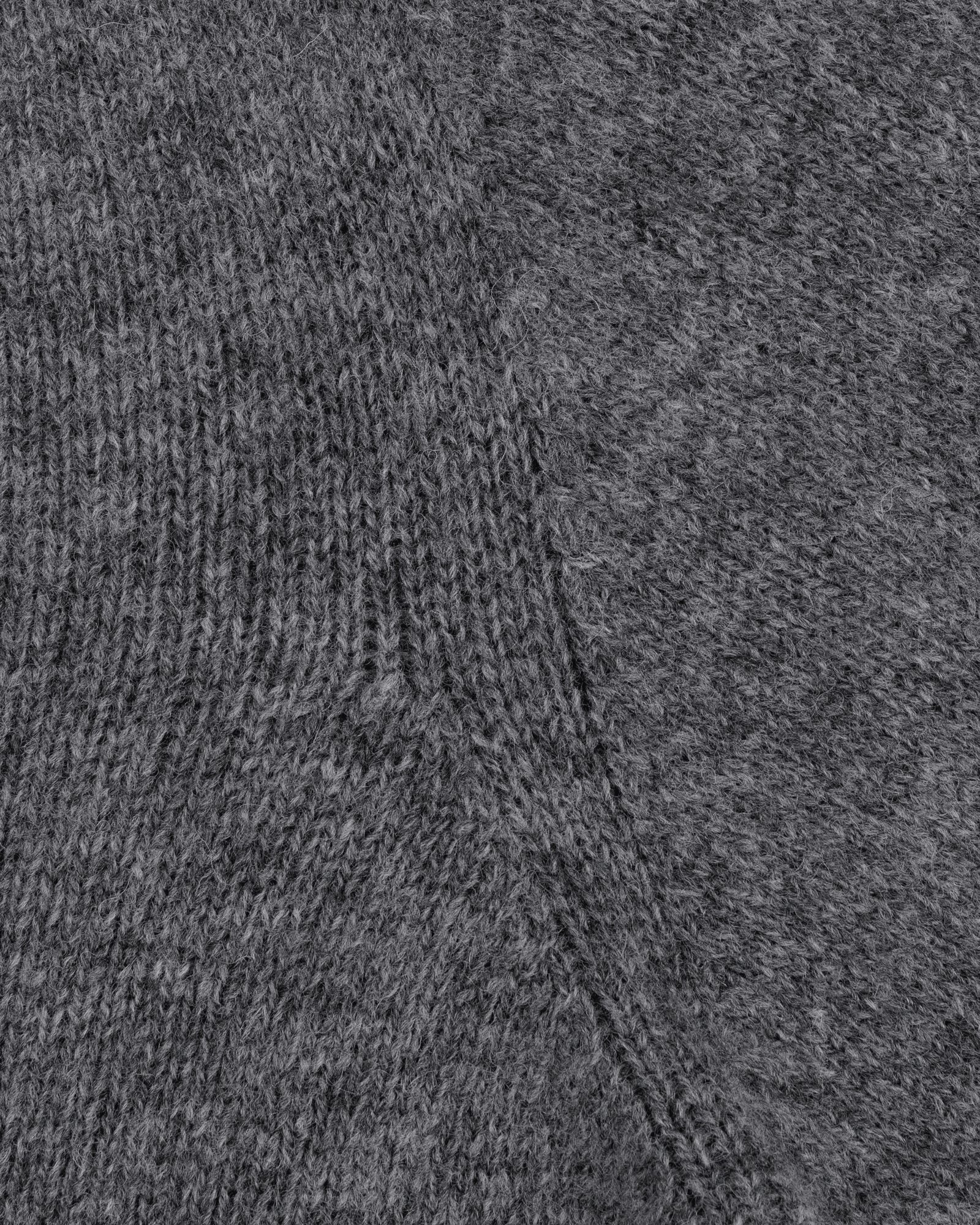 Shetland Wool Crew Neck Sweater - Charcoal