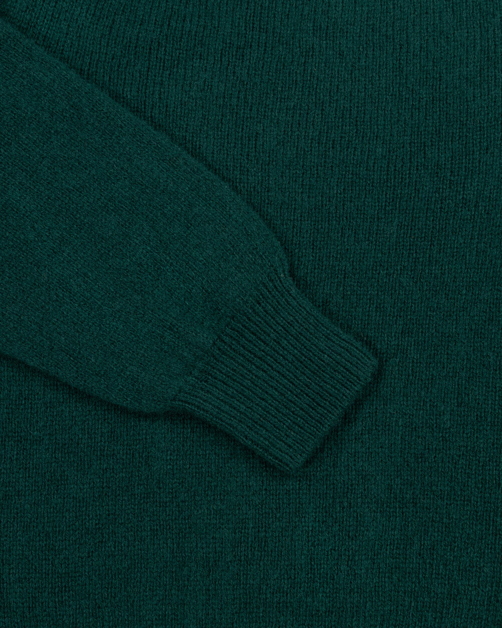 Shetland Wool Crew Neck Sweater - Forest Green