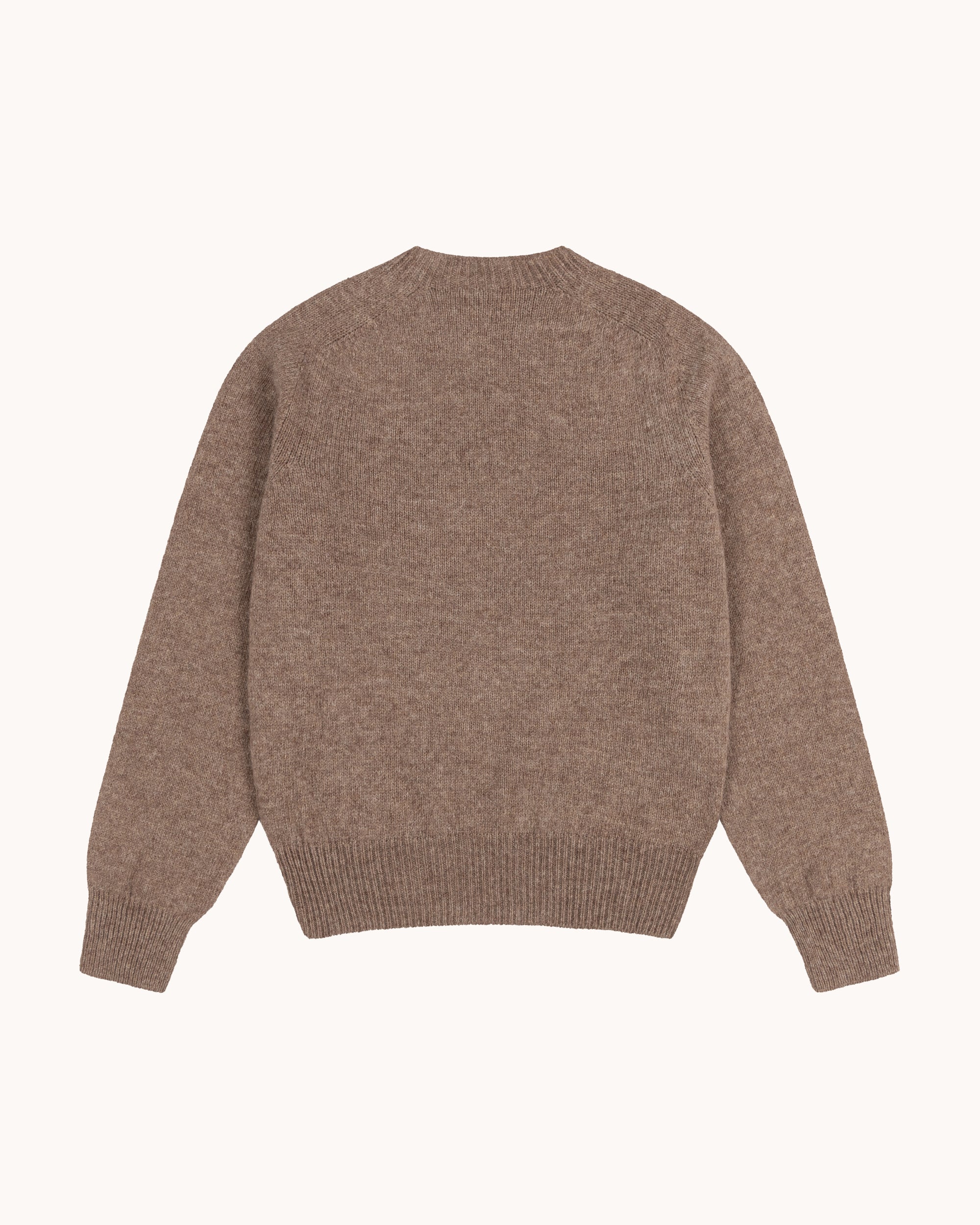 Shetland Wool Crew Neck Sweater - Nutmeg