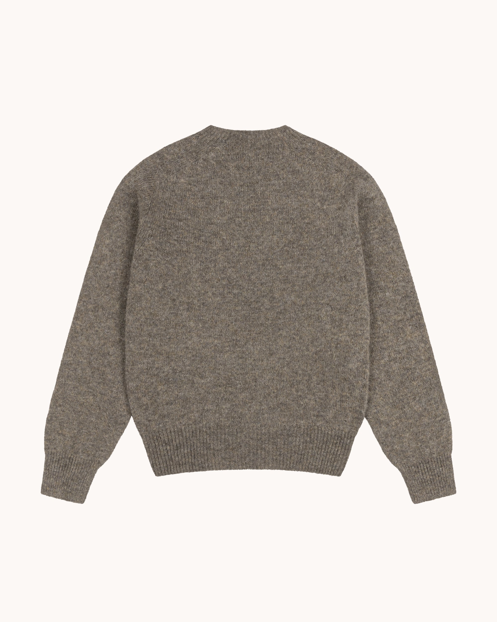 Shetland Wool Crew Neck Sweater - Oyster