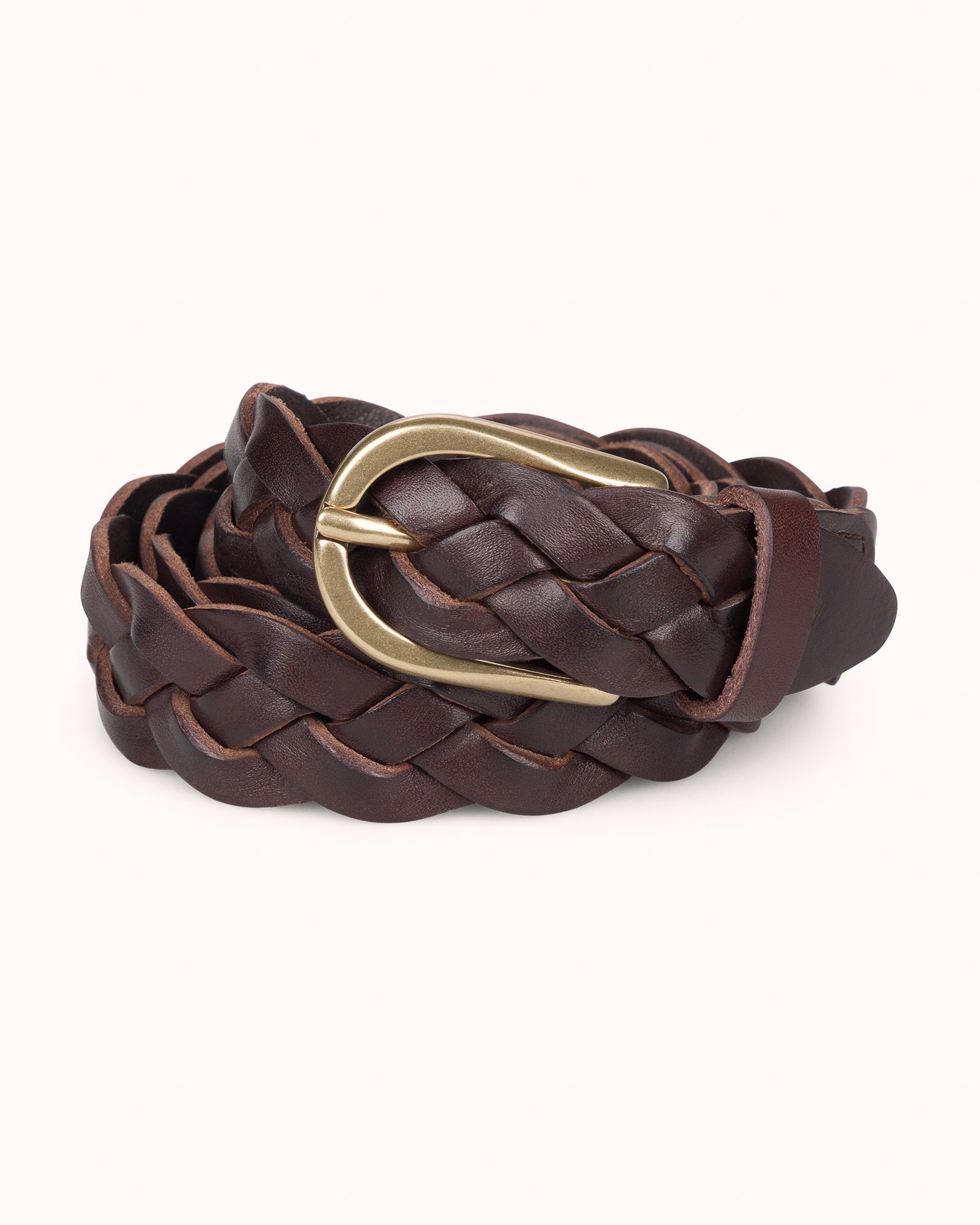 Woven Belt - Brown Leather