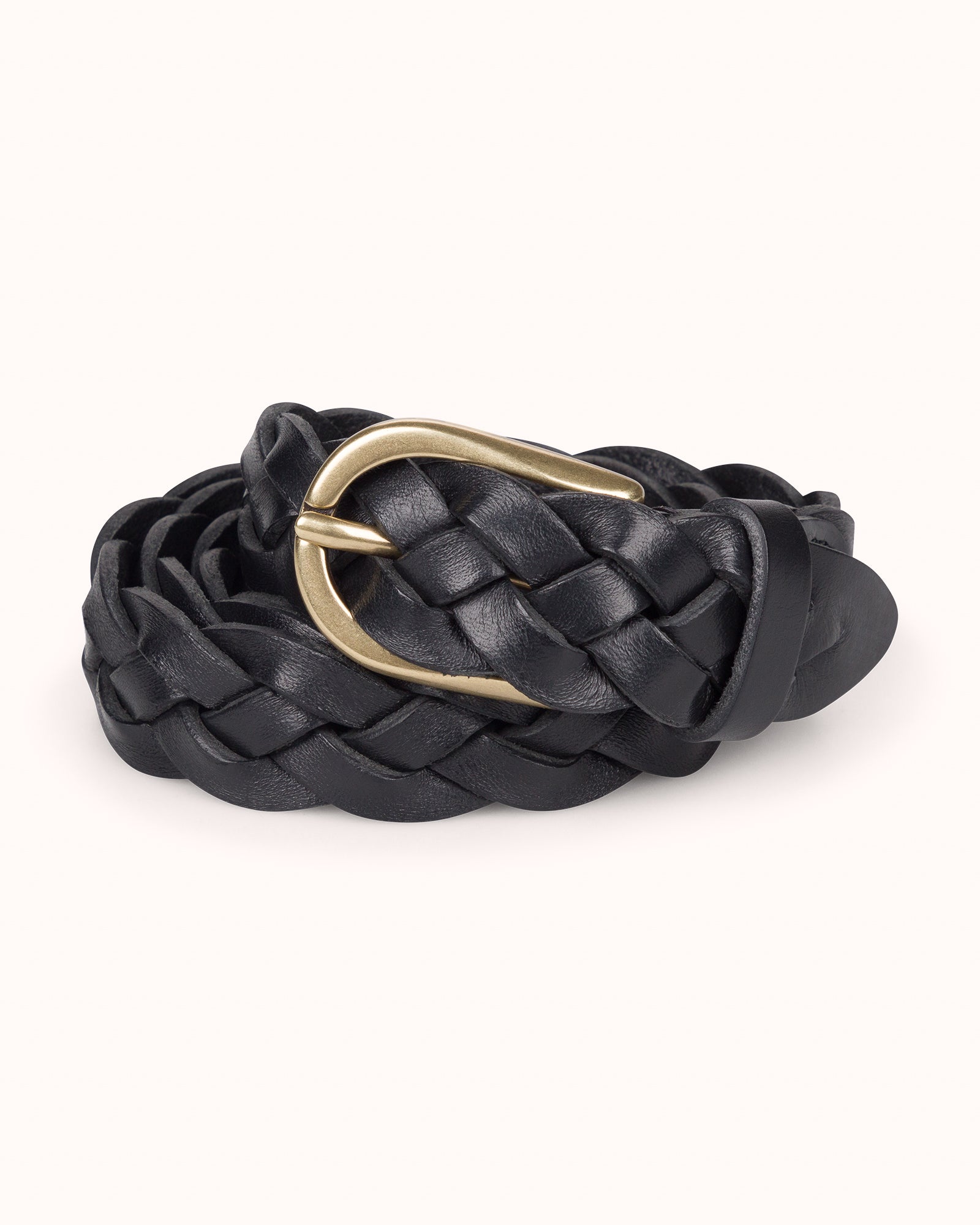 Woven Belt - Black Leather