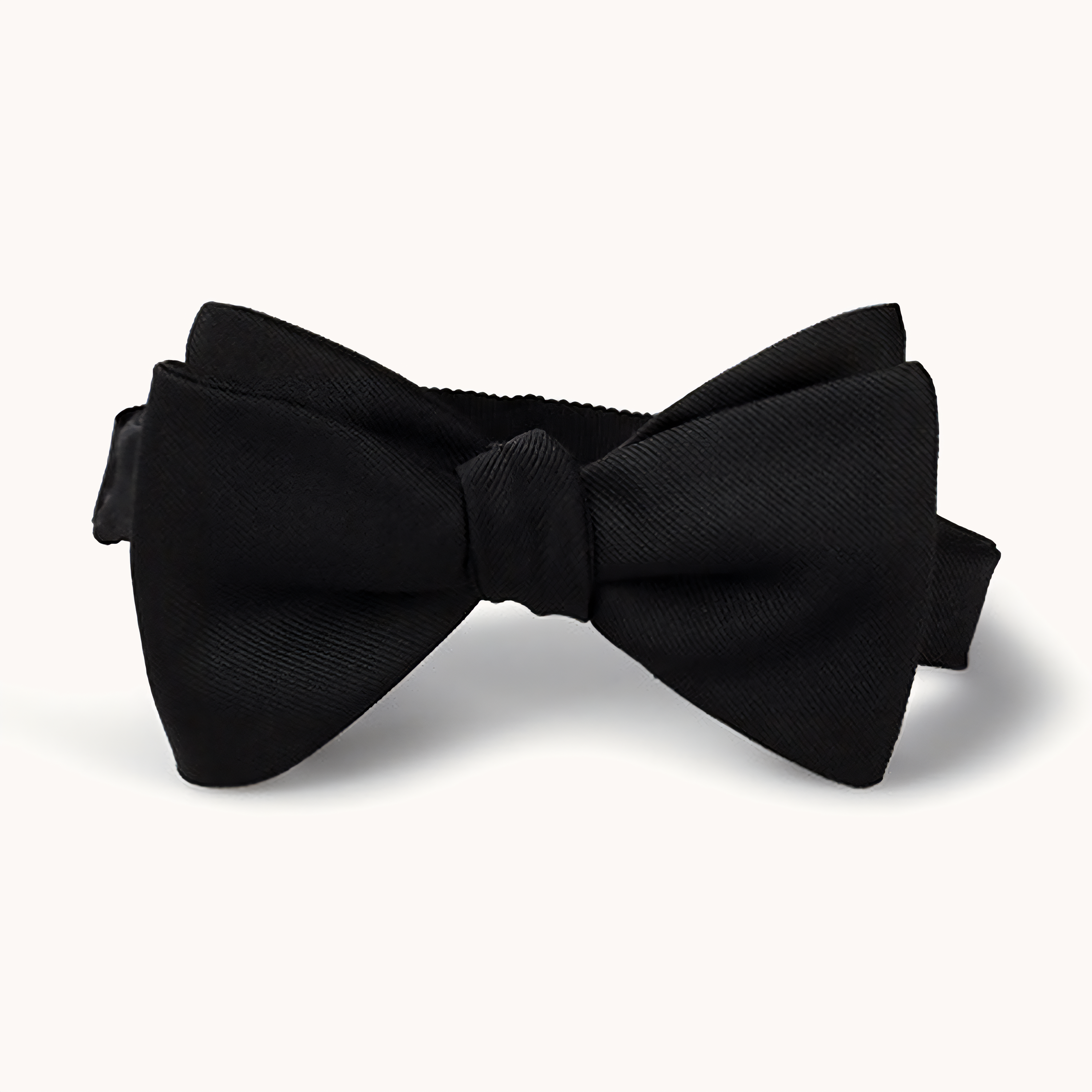 H.N. White - Black Grosgrain Silk Bow Tie