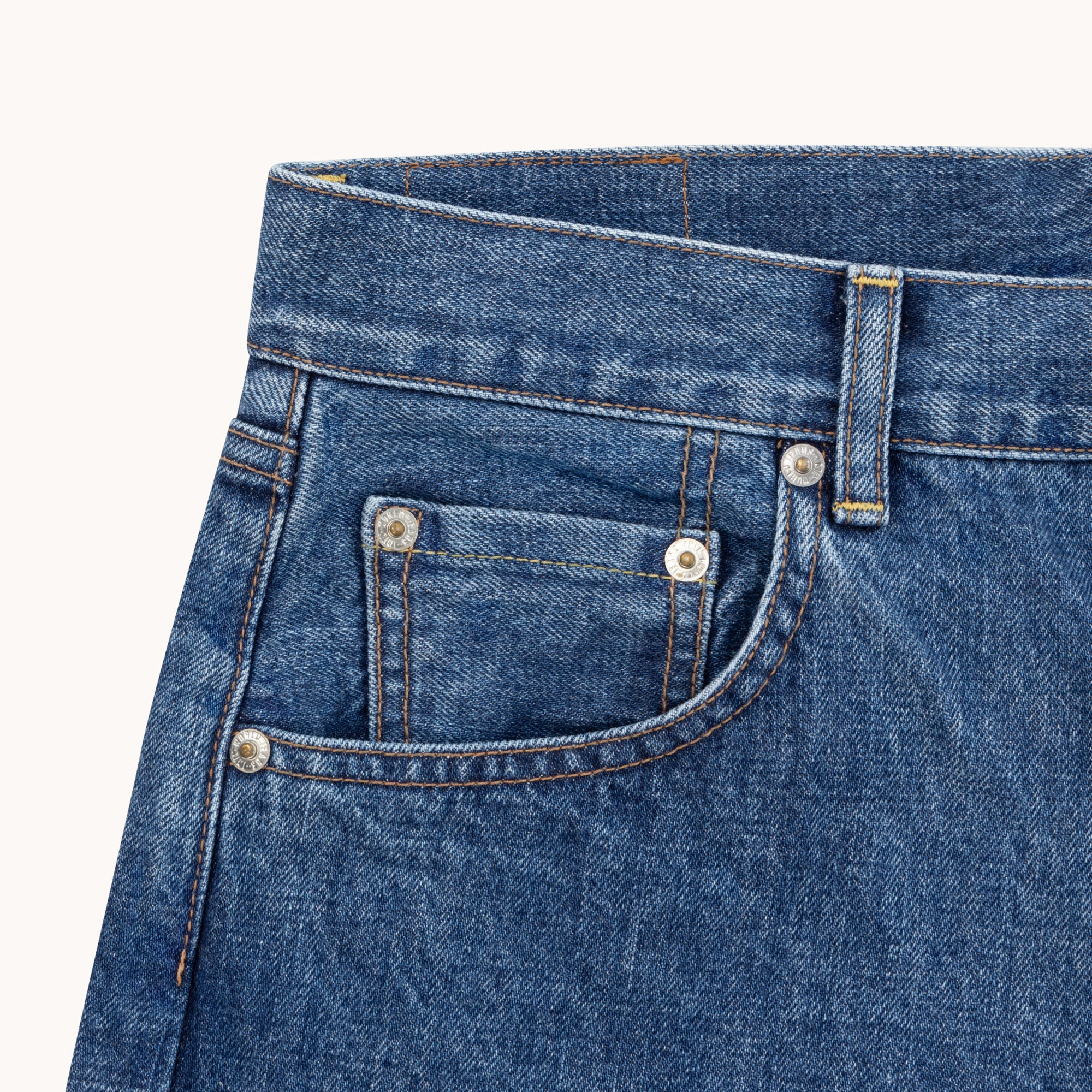 High Rise Japanese Selvedge Denim - Light Blue Wash