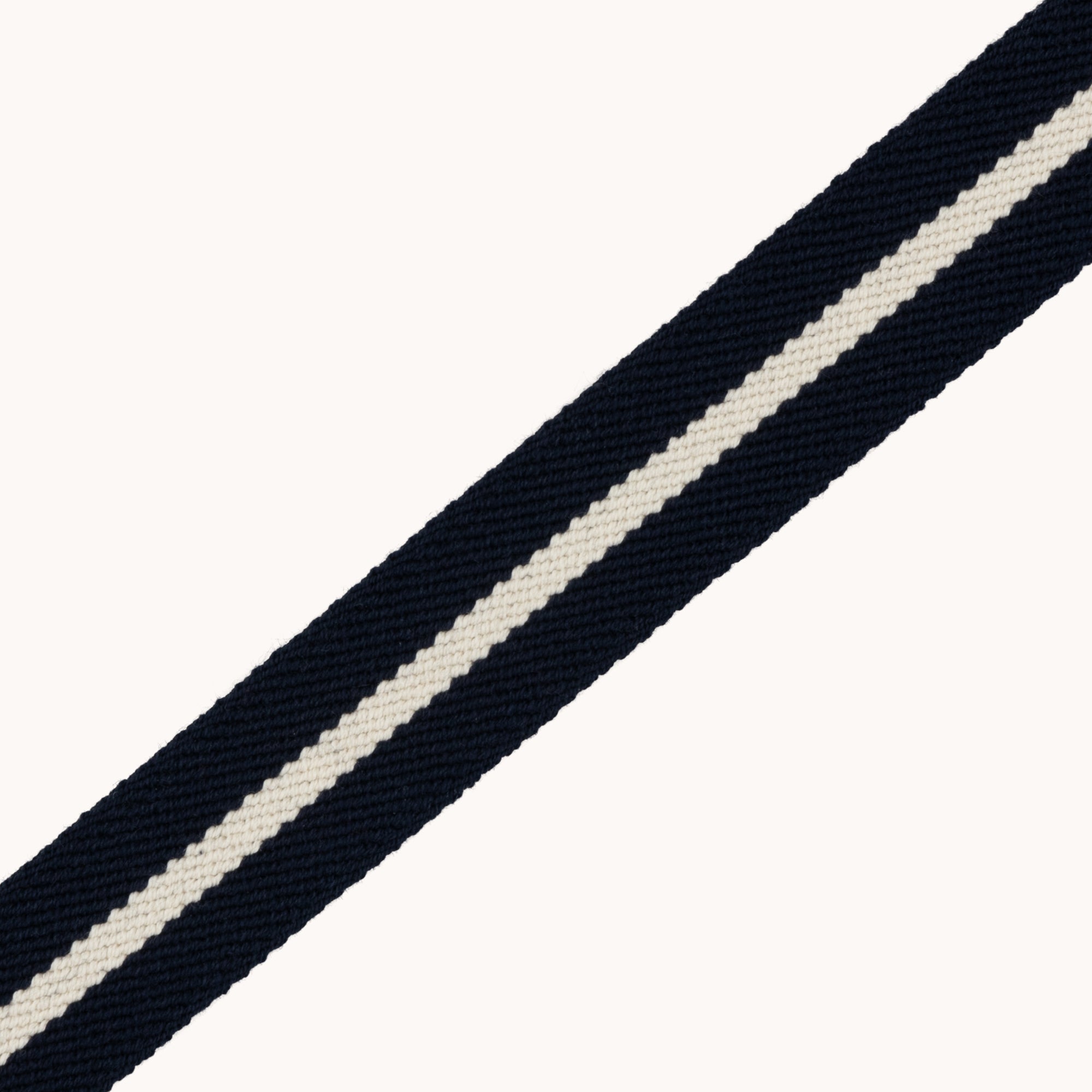 Webbed Canvas Suede Belt - Navy / White