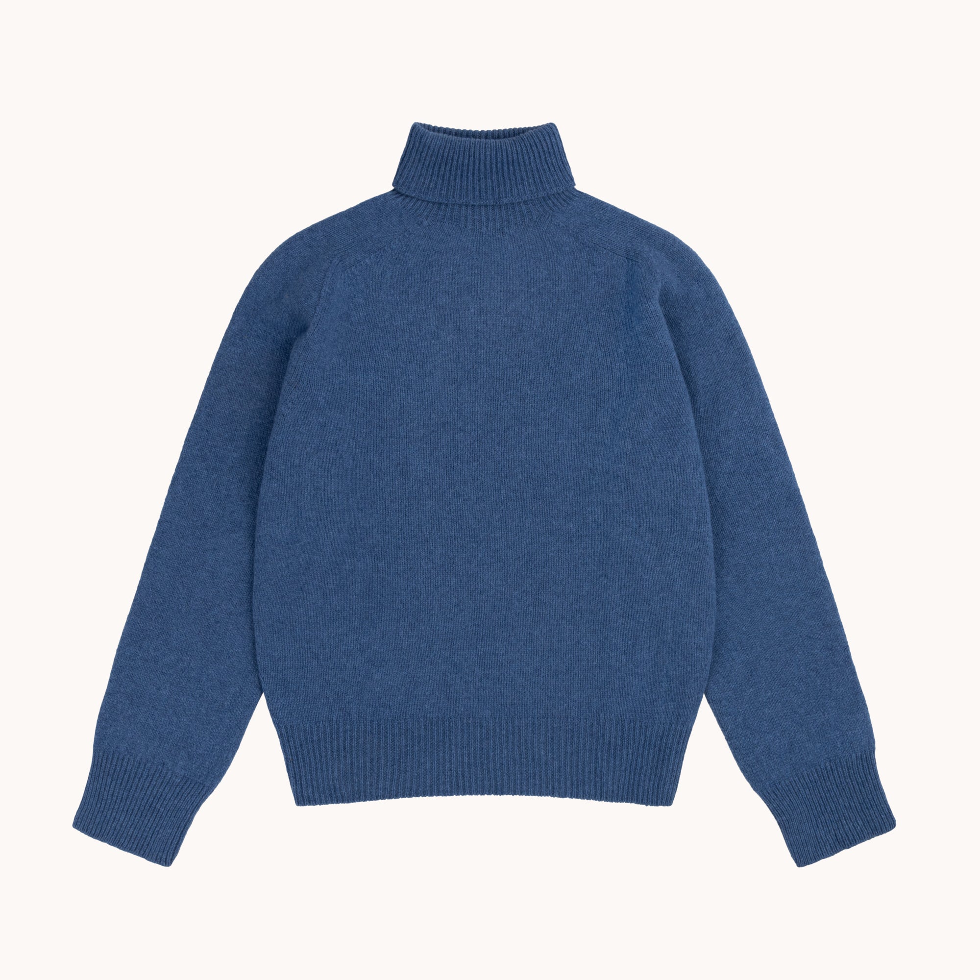 Lambswool Roll Neck Sweater - Denim