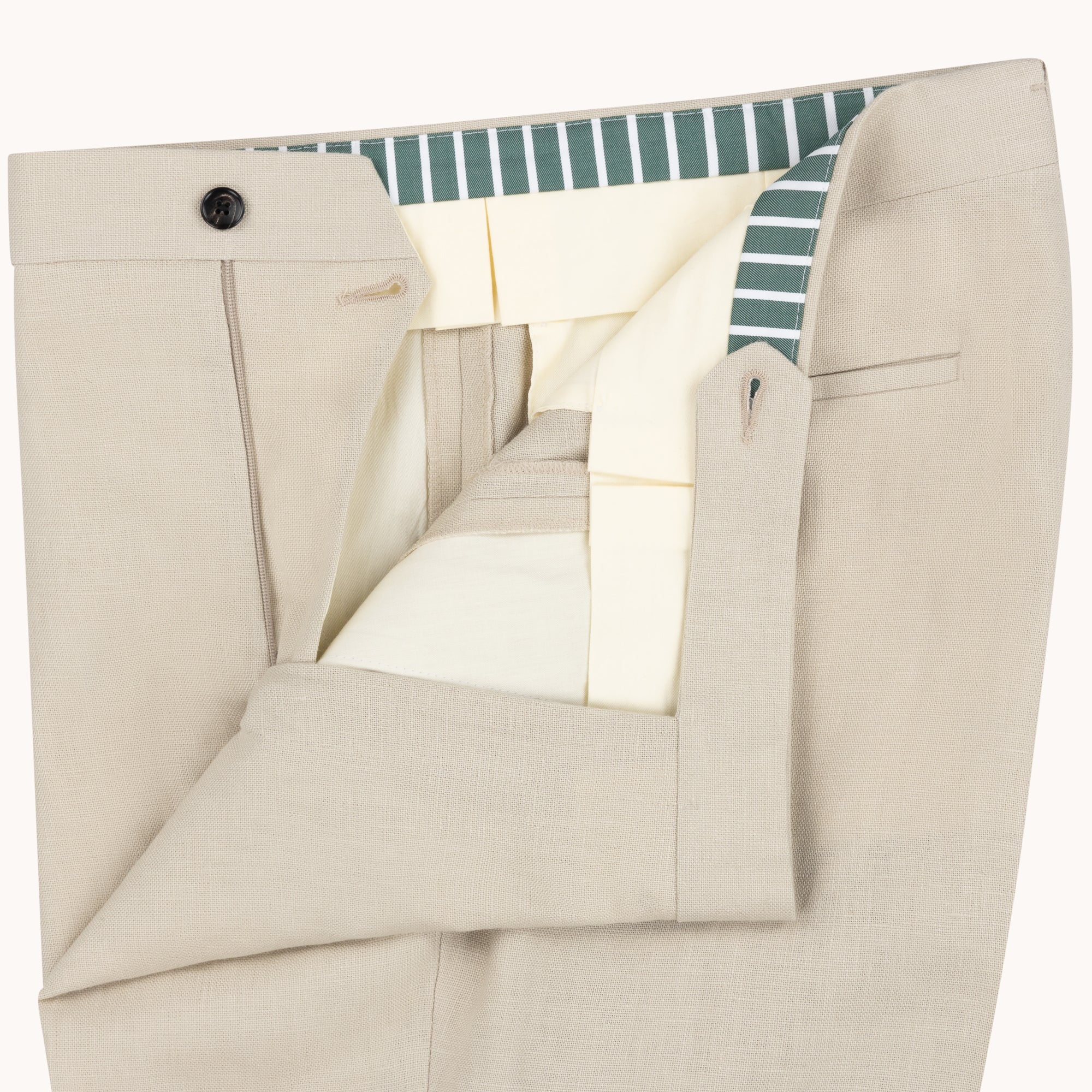 Single Pleat Trouser - Sand Linen
