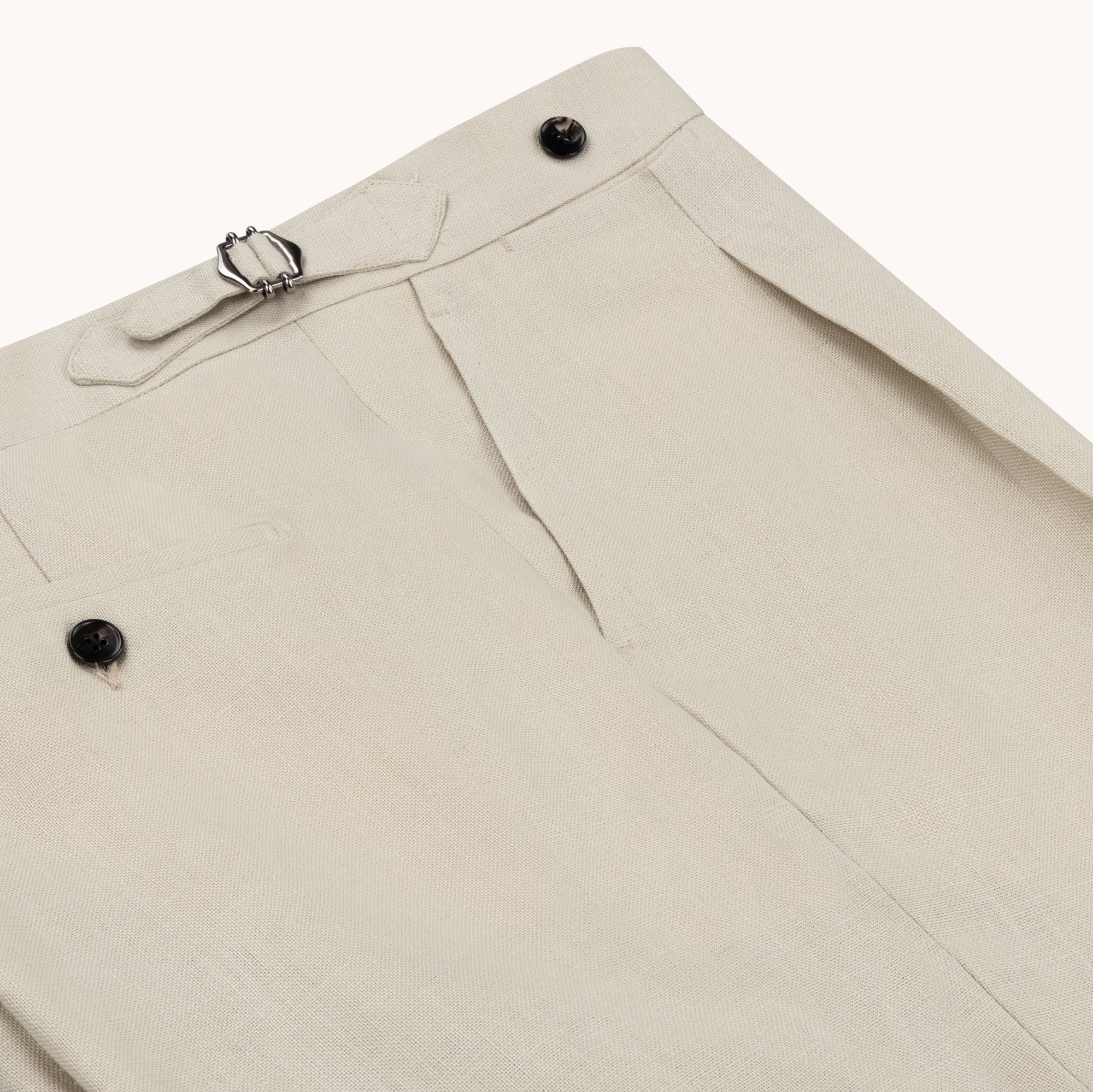 Single Pleat Trouser - Sand Linen