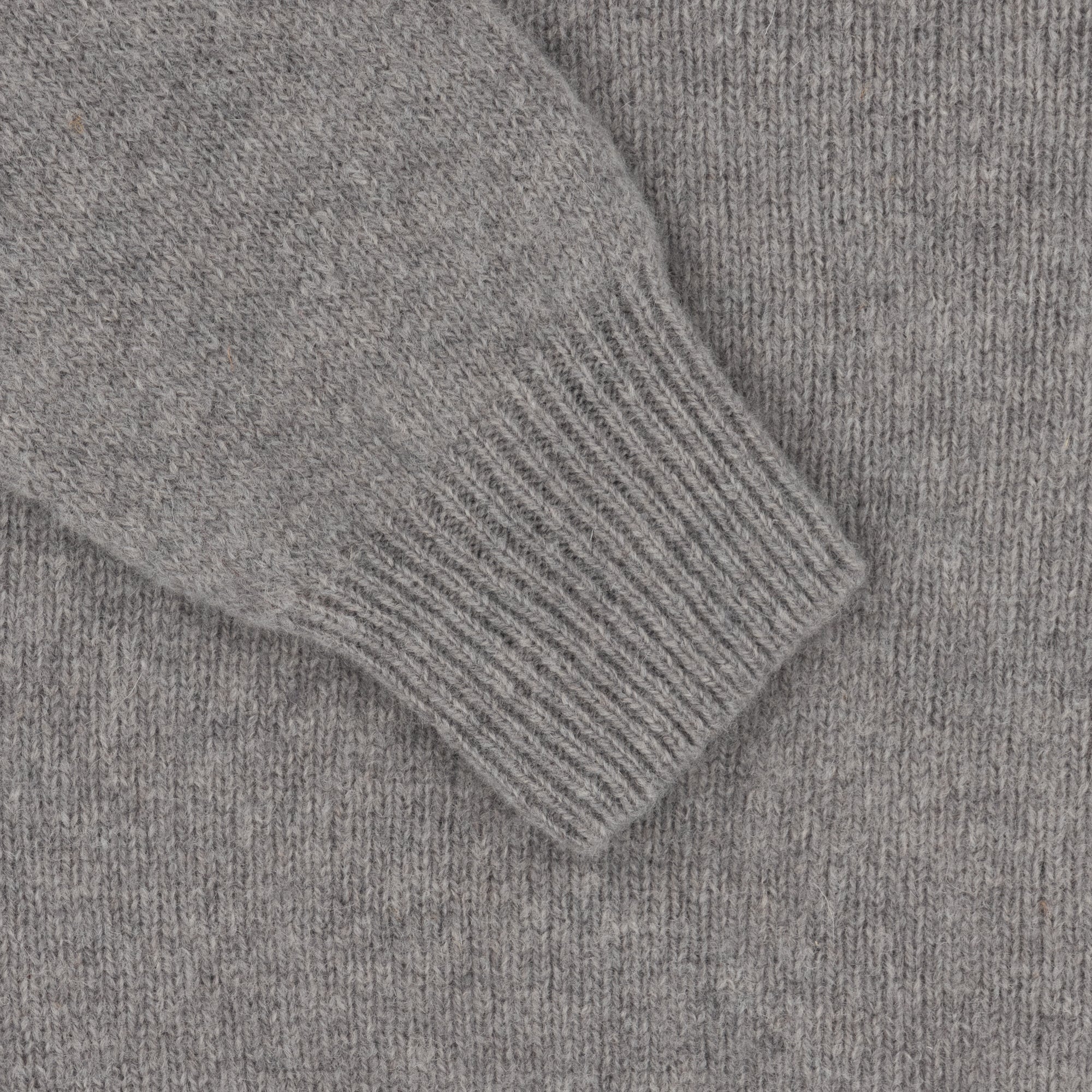 Shetland Wool Crew Neck Sweater - Grey